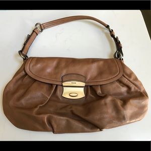 Vintage Prada Brown Nappa Leather Shoulder Bag